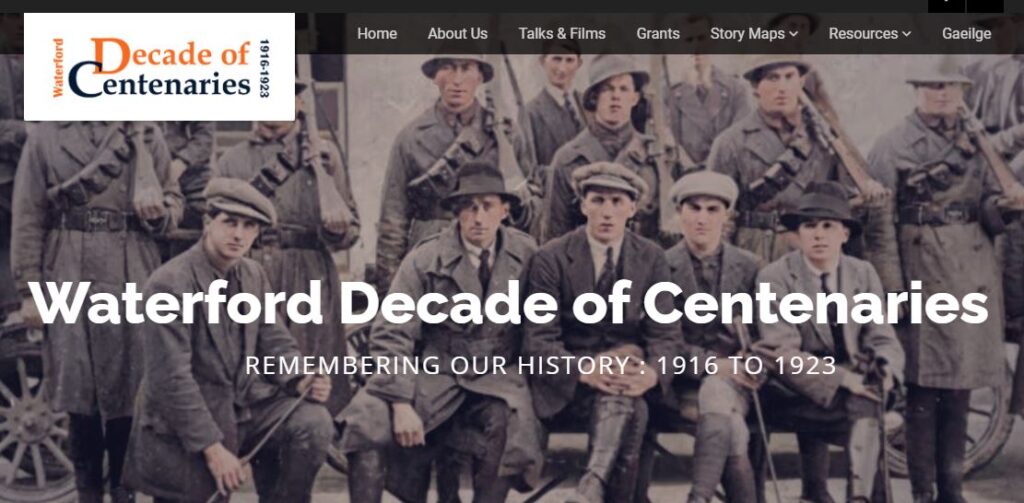 Waterford Decade of Centenaries svetainė