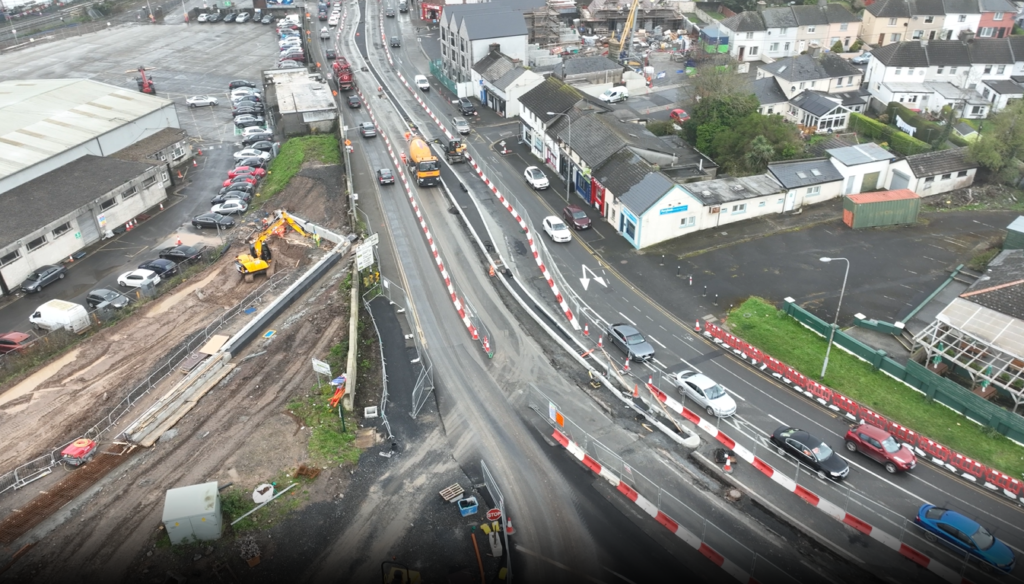An aerial view of Ferrybank during North Quays works