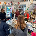 Miranda Corcoran, Artist speaking in The Art Hand Gallery on the Copper Coast