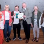 The Mayor of Waterford City & County, Cllr.Jason Murphy presents Autism Friendly Waterford with their Overall Entry Honorary Mention certificate, included were, Amy O'Connor, Fiona Hayes, Roisin O'Connor and Liam Holton.