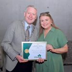 The Mayor of Waterford City & County, Cllr.Jason Murphy presents Darajane O'Sullivan on behalf of Waterford Marine Search & Rescue with their Overall Entry Honorary Mention certificate.