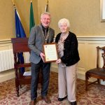 Betty Gough and Mayor Murphy