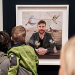 Visitors to WGOA view Pat O'Briens painting of Conor Cleare