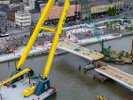 South Approach Span Lifted into Place