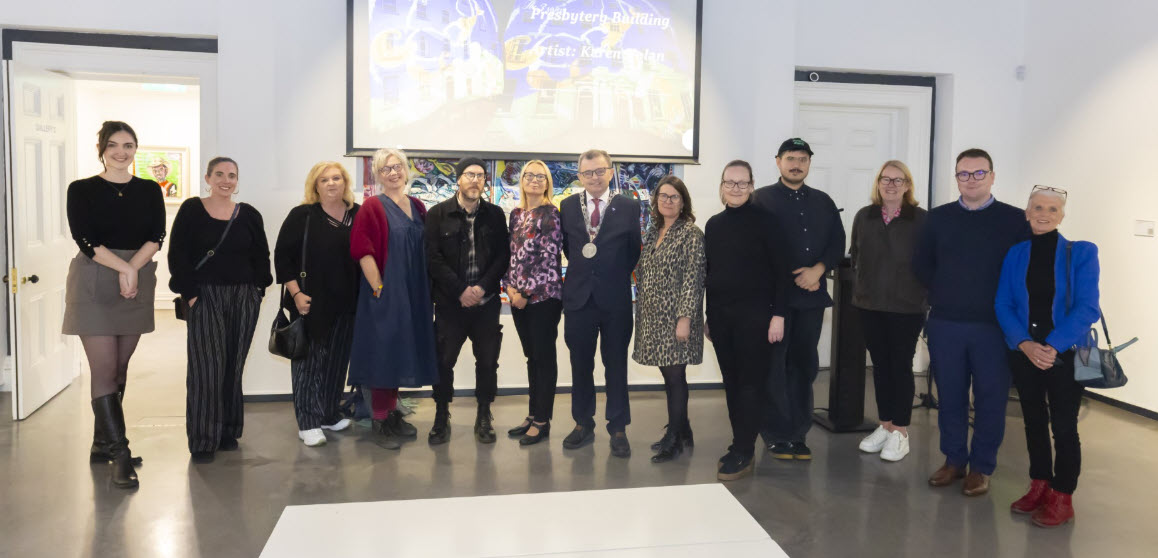 Mayor of Waterford City and County, Cllr. Seamus Ryan with stakeholders at launch of City of Light project at Waterford Gallery of Art