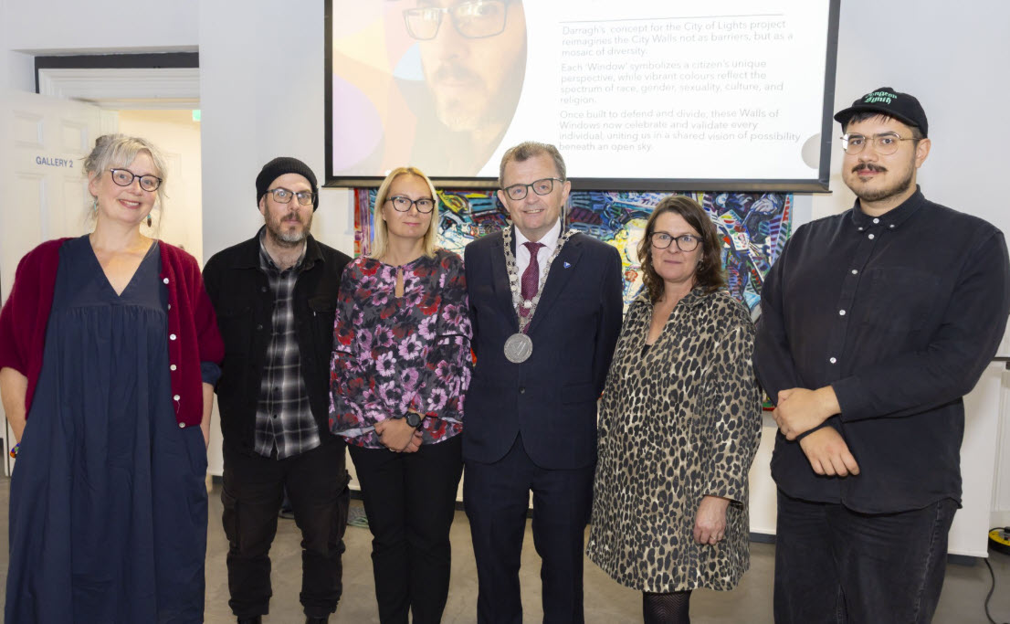 Karen Nolan, Darragh Lyons, Ivona Carr, Mayor of Waterford City and County, Cllr. Seamus Ryan, Claire Hartley and Vadim Taranenko