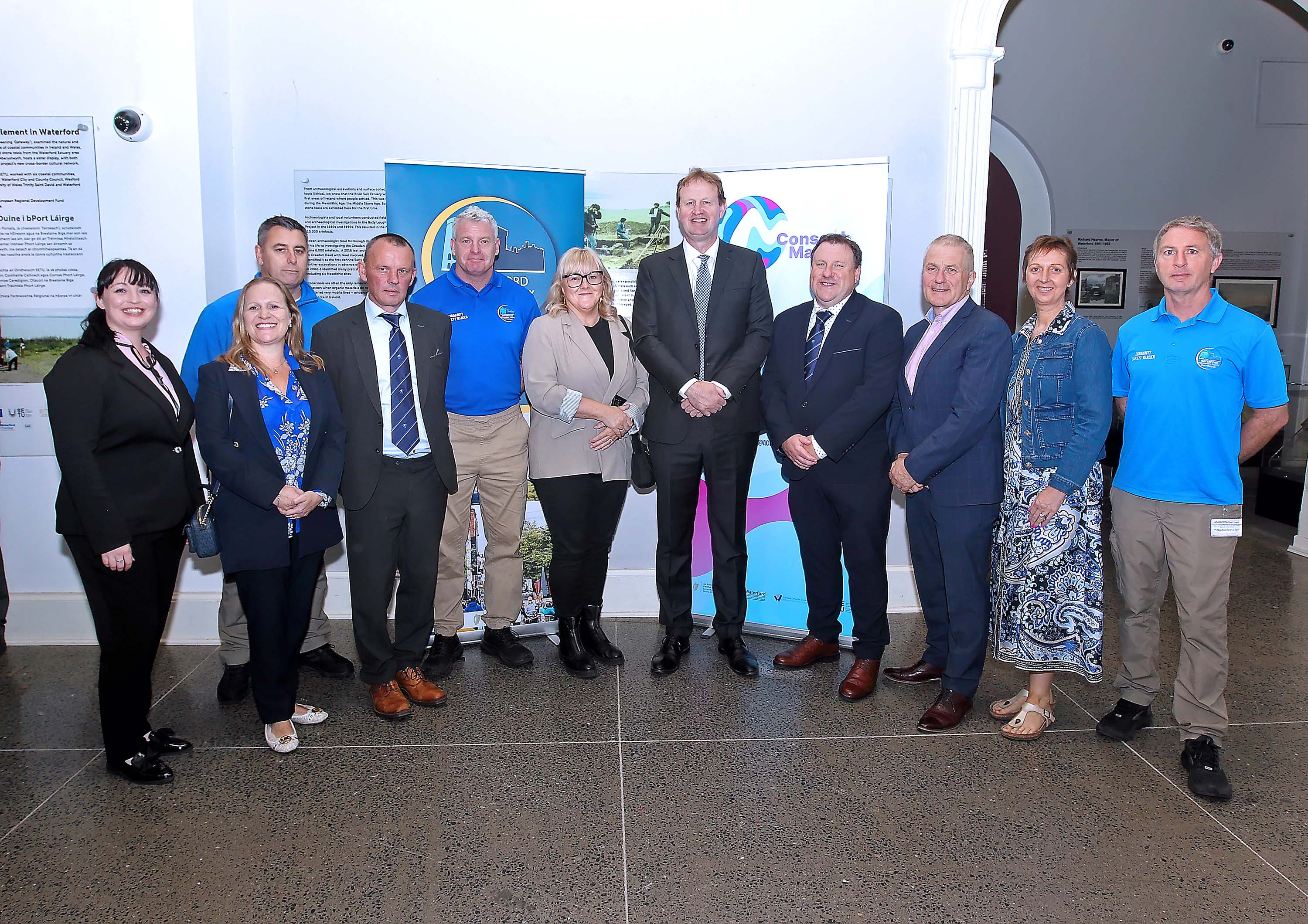 Minister for Justice, Home Affairs and Migration Jim O’Callaghan TD and Director of Services for Housing, Community and Emergency Services Seamus De Faoite with members or Waterford City and County Council Community Department at the recent Consent Matters Project Launch