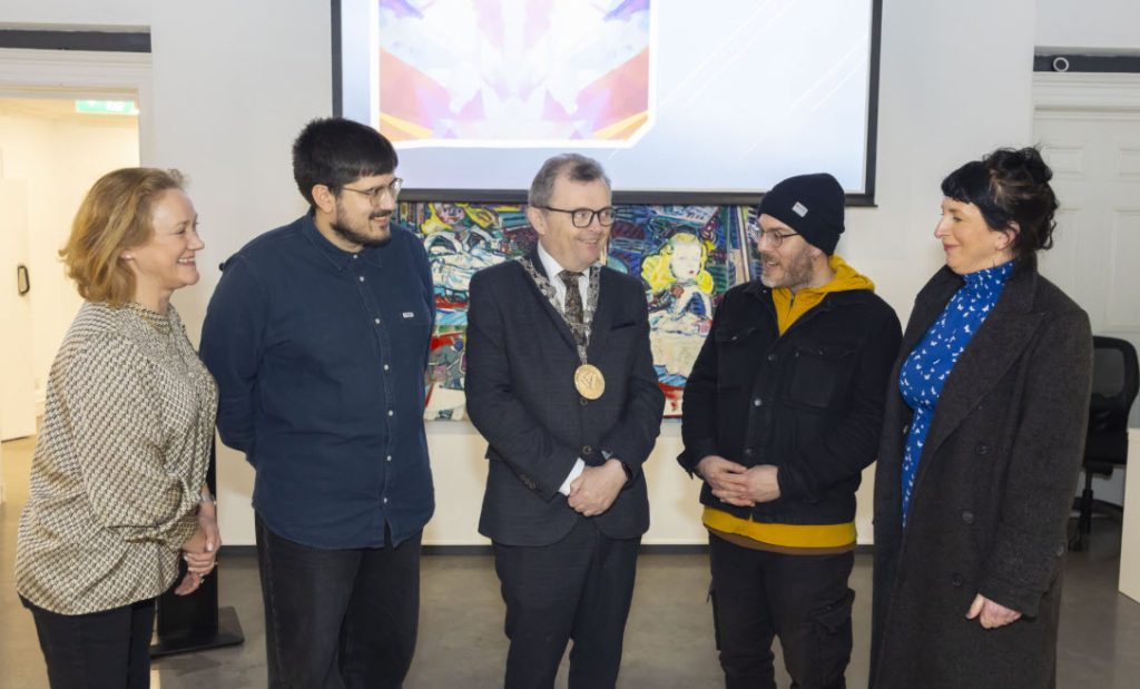 Ali Jay, Waterford City and County Council, artist Vadim Taranenko, Mayor of Waterford City and County, Cllr. Seamus Ryan, and artists Darragh Lyons and Anne McDonnell